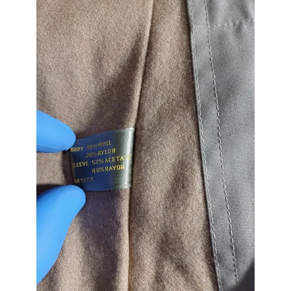 J.G. Hook Trench Coat Mens 40L Beige Belted Wool‎ Liner Rain Long Classic